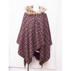ADIEU TRISTESSE ( Adieu Tristesse ) в клетку с мехом пончо накидка оттенок коричневого 
