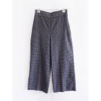 ZARA Zara в клетку высокий талия длинные брюки S серый серия 