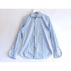 ショッピングハイドロゲン HYDROGEN ハイドロゲン  犬柄×細ストライプ　長袖シャツ メンズ  ・M ブルー