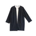 theory luxe セオリーリュクス  ダブルフェイス　コクーン　ロングカーディガン ALLAN DANESHA  ・38 7303737 濃紺