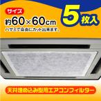 天井埋込型エアコンフィルター５枚入 エアコンに貼るだけでホコリや花粉をキャッチ 15030013