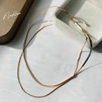 ネックレス レディース ゴールド チェーン シンプル スネークチェーン 二重 上品 セレモニー 高級感 アクセサリー おしゃれ 人気 vnsa-n642 aroco/アロコ