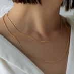 ネックレス レディース ゴールド チェーン シンプル スネークチェーン 二重 上品 セレモニー 高級感 アクセサリー おしゃれ 人気 vnsa-n684 aroco/アロコ