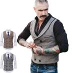 ベスト メンズ ジレー スーツベスト チョッキ フォーマルベスト 紳士服 ビジネス トップス 結婚式 パーティー チェック柄 スーツ スリムフィット カジュアル