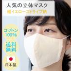 布マスク 日本製 ノーズワイヤー入り マスク おしゃれ 立体 マスク 小さめ かわいい 女性 綿 布 天然素材 敏感肌 黄色ストライプ柄 コットン