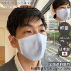 布マスク 日本製 洗える 大きめ おしゃれ メンズ 女性 夏 立体型 マスク 立体 ビジネスマスク 保湿 高島ちぢみ 快適 薄手 敏感肌 優しい水色柄