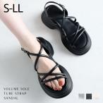 厚底サンダル 厚底 サンダル レディース ナロー ストラップ アンクル ブラック 黒 白 アイボリー シルバー V59001SM VIVIAN ZOZO ストラップサンダル