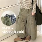 子供服 ワイドパンツ ガウチョパンツ チェックサイドポケット 女の子 90 100 110 120 130