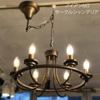 ショッピングシャンデリア IND-008-6 アイアンシャンデリア6灯  ブラック LED 6灯  6灯サークルシャンデリア ミッドセンチュリー オーブ