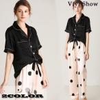 レディス パジャマ 薄め ルームウェア おしゃれ 半袖 ロングパンツ 部屋着 涼しい 春夏