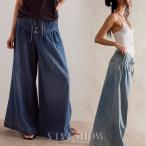  Denim брюки женский широкий брюки талия резина низ casual большой размер свободно body type покрытие надеты .. путешествие натуральный 