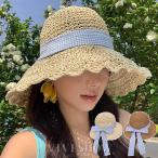 ショッピング麦わら帽子 ハット レディース つば広 UV 春夏 リボン 麦わら帽 帽子 ストローハット 麦わら帽子 レディース 折りたたみ 小顔効果