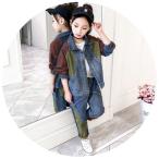 ショッピング韓国子供服 子供服 セットアップ キッズ 女の子 長袖 春秋 上下セット 韓国子供服 ジュニア アウター デニムジャケット デニムパンツ 長ズボン カジュアル 可愛い おしゃれ