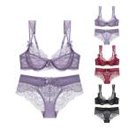 レースブラジャー ショーツ セット ノンパッドブラジャー パッドなしブラ パッド無し ノンパテッド 3 4カップブラ インナー 下着 セクシー