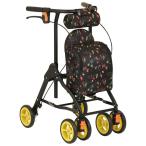  коляска для пожилых / ручная тележка ( средний модель ) U знак type руль . мир завод [launti] цветок черный ( товары для ухода благосостояние сопутствующие товары ) для бизнеса массовая закупка .