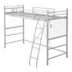 ロフトベッド 約幅232cm シングル シルバー 階段付き ベッドフレーム 北欧インテリア 組立品 ベッドルーム 子供部屋爆買