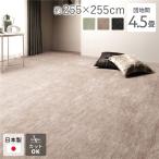 ラグ マット 絨毯 団地間4.5畳 約255×255cm ベージュ 日本製 フリーカット ホットカーペット対応 床暖房対応爆買