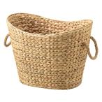 ショッピングかご かご 即納可 カゴ バスケット たっぷり収納 ウォーターヒヤシンス ロープハンドル C114A w51 d34 h33/38cm