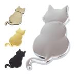  кошка стикер переводная картинка цельный 3D.. Silhouette симпатичный симпатичный дизайн цинк сплав металлический машина стикер украшать двусторонний лента простой установка животное животное 