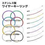 ワイヤーキーリング キーチェーン キーホルダー ステンレス ロックワイヤー アクセサリー 8cm 1.5mm 単品