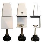 改良 組立済 アクリル パーテーション クランプ 38mm 2個セット クリップ デスク テーブル コーナー 取り付け 固定金具 固定器具 台座 ホワイト 白色 コロナ対策