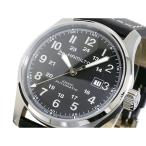 ハミルトン 腕時計 メンズ カーキ KHAKI オフィサー HAMILTON 自動巻き レザー ブラック