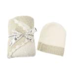 kasi одежда одеяло покрывало шляпа комплект вязаная шапка детская одежда baby BABY BLANKET-RUGBY CENTER STRIPE W/ CAP kashwere подарок комплект оттенок бежевого 