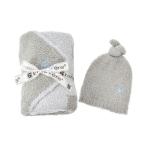 kasi одежда одеяло покрывало шляпа комплект вязаная шапка детская одежда baby BABY BLANKET STAR W/ CAP kashwere подарок комплект празднование рождения серый серия 