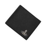 ヴィヴィアンウエストウッド 二つ折り財布 ミニ財布 メンズ SAFFIANO MAN BILLFOLD VIVIENNE WESTWOOD オーブロゴ ブラック