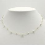 アコヤ真珠 ベビーパール 3.5-4.0mm K18 ステーションネックレス 9個付 K14WGに変更可 保証書付 あこや真珠 アコヤパール あこやパール 本真珠