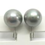 黒蝶真珠 10mmUP SV イヤリング ネジバネ式 保証書付 タヒチ真珠 黒蝶パール タヒチパール 黒真珠 ブラックパール