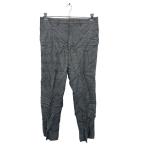 HAGGAR слаксы брюки W36 Hugger USA производства TALON Zip большой размер общий рисунок в клетку серый б/у одежда . America скупка 2401-800