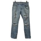 Levi's 511 Denim брюки W34 голубой Levi's Zip выше повреждение джинсы American Casual б/у одежда . America скупка 2508-152
