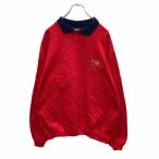  тренировочный футболка M красный темно-синий Layered цвет GOLF CLUB вышивка retro б/у одежда . America скупка a504-6187