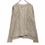 ショッピングforever21 FOREVER21 ニット セーター L ホワイト フォーエバー21 ケーブル模様 厚手 古着卸 アメリカ仕入 a506-5427