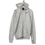 NIKE Zip выше Logo тренировочный Parker S белый черный Nike обратная сторона ворсистый f-ti- карман б/у одежда . America скупка a509-5113