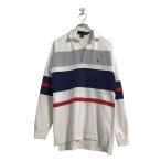  рубашка-поло с длинным рукавом M белый темно-синий серый красный переключатель one отметка Logo б/у одежда . America скупка a509-5890