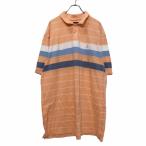 NAUTICA рубашка-поло с коротким рукавом XXL orange белый голубой Nautica большой размер Logo вышивка б/у одежда . America скупка a511-5168