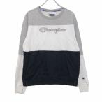 Champion Logo тренировочный футболка M белый светло-серый черный Champion обратная сторона ворсистый б/у одежда . America скупка a601-5834