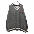 CRABLE Logo тренировочный футболка L серый белый красный черный V шея б/у одежда . America скупка a601-6501