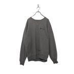 Champion Logo тренировочный футболка XL~ Champion серый вышивка простой большой размер б/у одежда . America скупка a603-6075