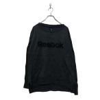 Reebok Logo тренировочный футболка M Reebok черный темно-серый вышивка простой обратная сторона ворсистый б/у одежда . America скупка a603-6346