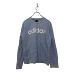 adidas Logo тренировочный футболка Kids L Adidas голубой простой белый б/у одежда . America скупка a603-6410