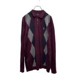 next длинный рукав вязаный рубашка-поло XL балка gun ti серый большой размер a-ga il one отметка Logo б/у одежда . America скупка a605-5372