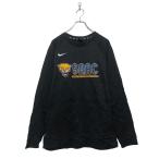 NIKE принт тренировочный футболка Nike L черный спорт одежда la gran обратная сторона ворсистый б/у одежда . America скупка a605-5860
