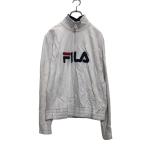 FILA половина Zip Logo тренировочный футболка S белый filler обратная сторона ворсистый б/у одежда . America скупка a606-5348