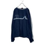 Levi's принт тренировочный футболка XL темно-синий Levi's большой размер обратная сторона ворсистый б/у одежда . America скупка a606-5527
