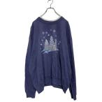 Decorated Originals Logo тренировочный футболка 2XL женский голубой серый Layered шея обратная сторона ворсистый б/у одежда . America скупка a606-5595