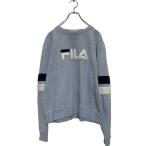 FILA Logo тренировочный футболка XL голубой filler обратная сторона ворсистый б/у одежда . America скупка a606-5600