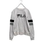 FILA Logo тренировочный футболка S белый серый черный filler обратная сторона ворсистый б/у одежда . America скупка a606-5657